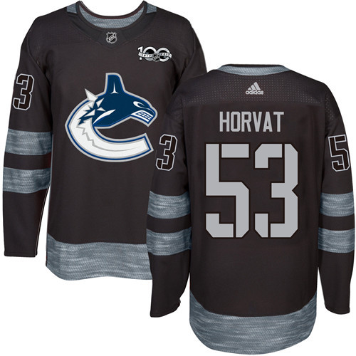 Adidas Canucks #53 Bo Horvat Black 1917-100th Anniversary Stitched NHL Jersey - Click Image to Close